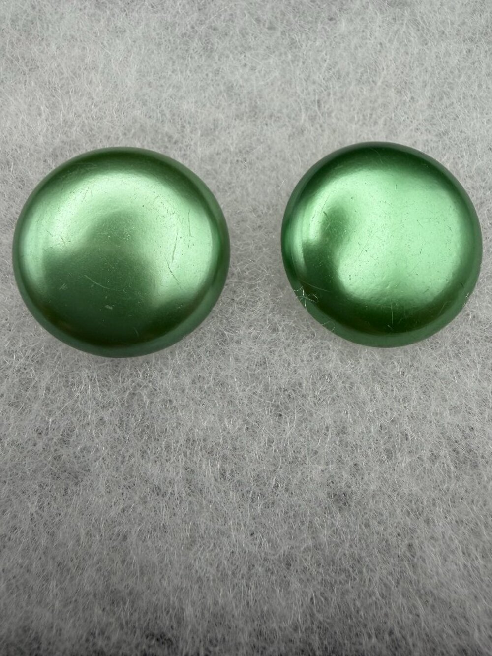 Vintage Green Clip-On Earrings